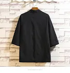 Cardigã masculino solto de cor sólida. Conforto e estilo para o dia a dia. Perfeito para um visual casual e moderno com liberdade de movimento. — foto 3