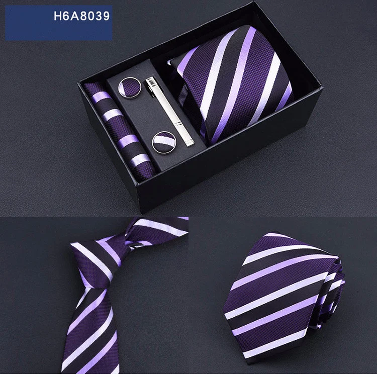 Title 7, Business 8cm Striped Blue Black Tie A stylish a...