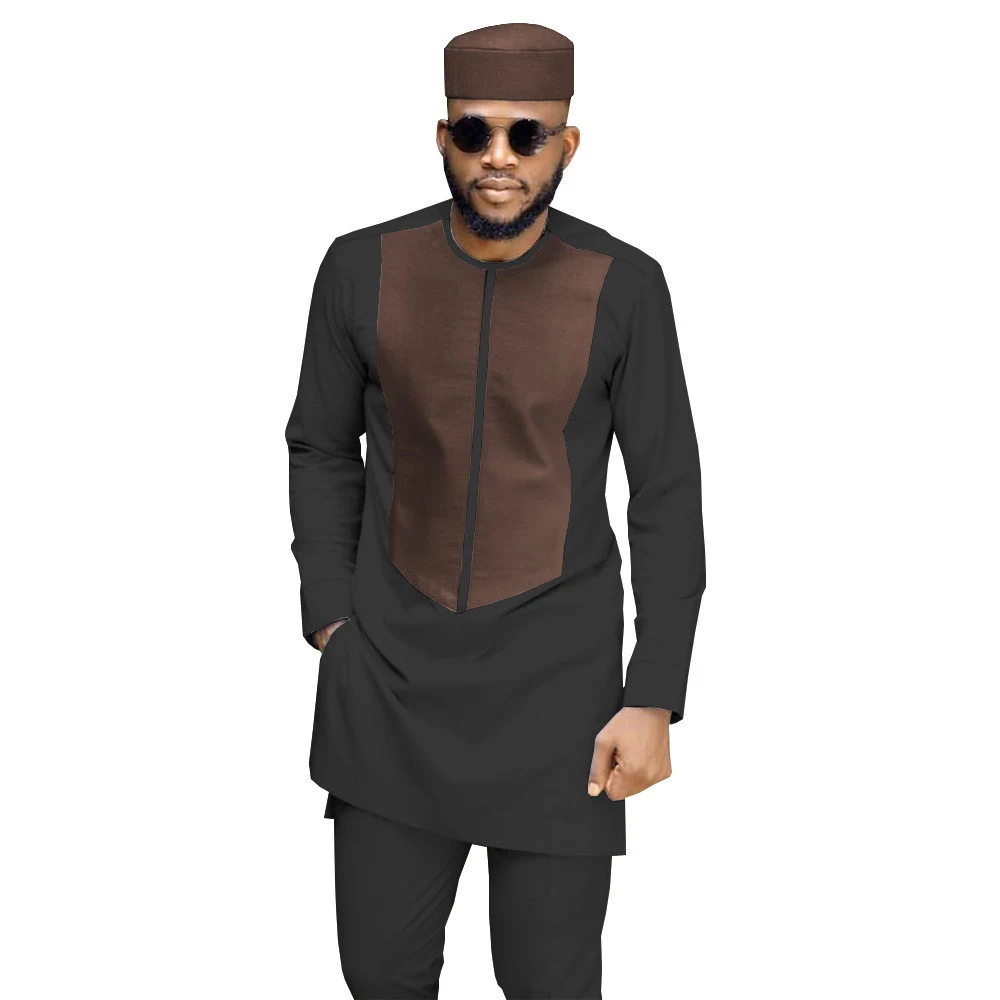 African Ethnic Batik Cotton Men's Casual Three-Piece Suit Rose Red. Comfortable, stylish, and perfect for everyday wear. — photo 11