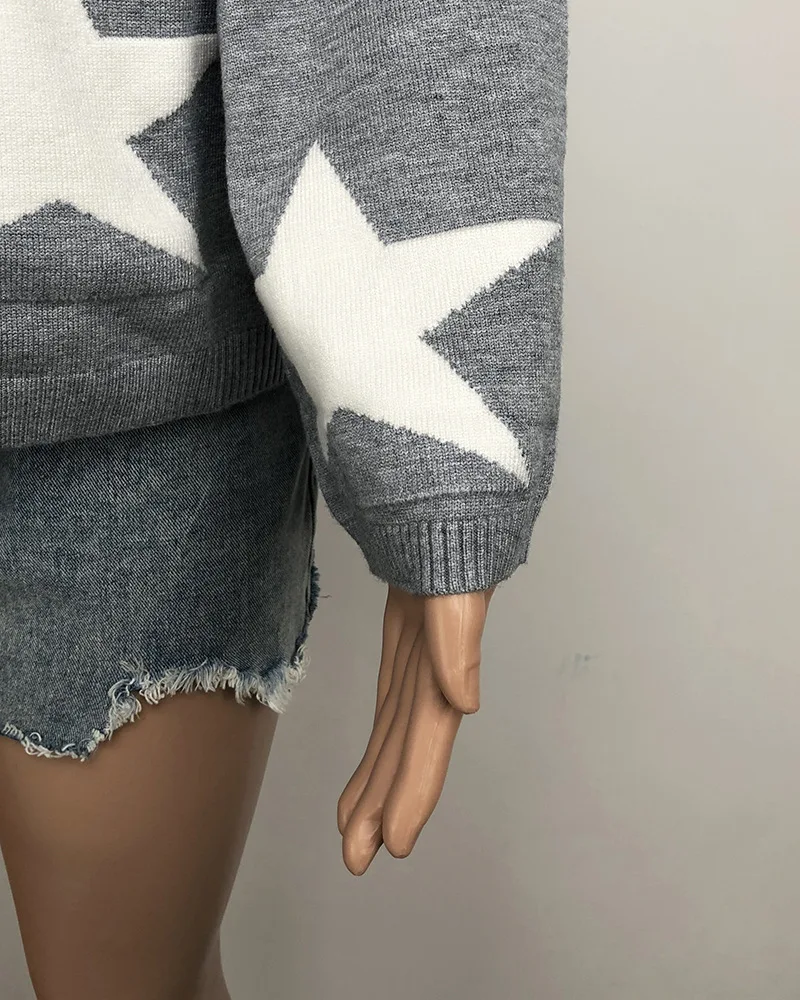Title 5, Damen Lockerer Pullover mit Fünfzack-Stern – Be...