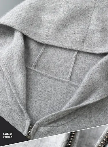 Title 3, Mens Casual Zipper Hooded Wool Cardigan. Comfo...