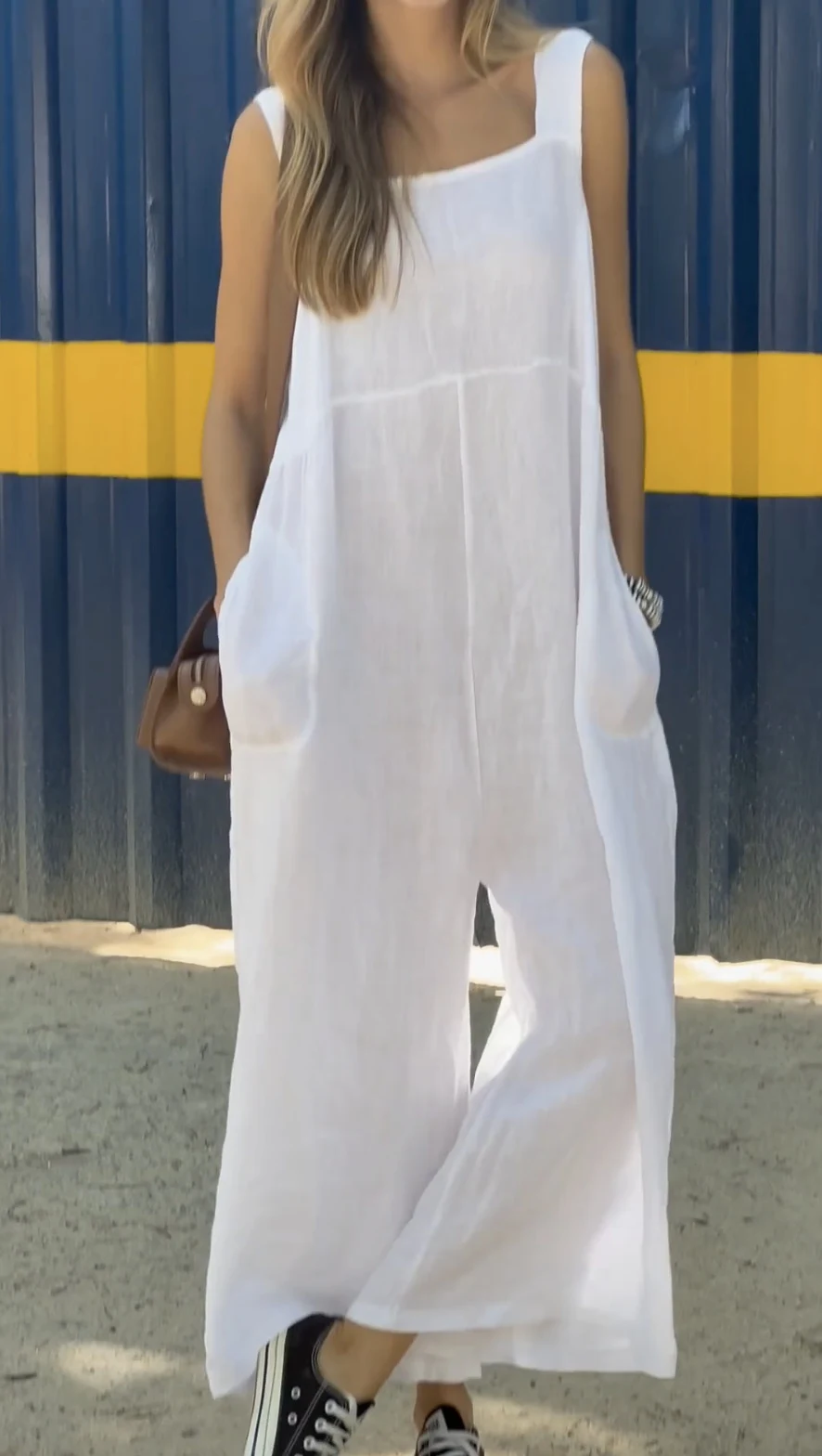 Title 10, Cross-border casual broek met bretels van katoe...