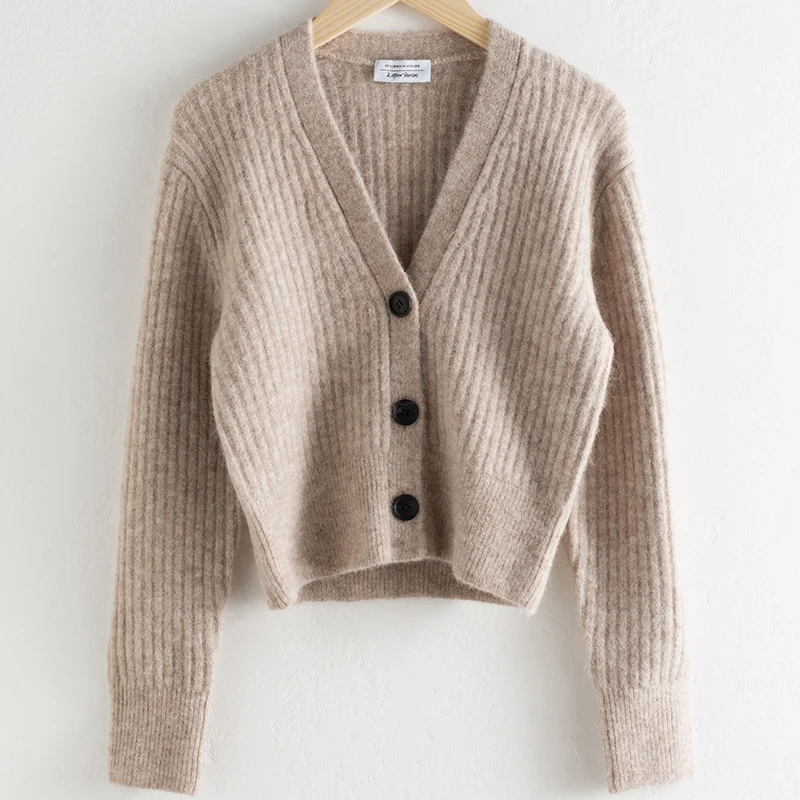 Jaqueta Cardigan Feminina Curta Cintura Alta Slim Emagrecimento Gola V — foto 3