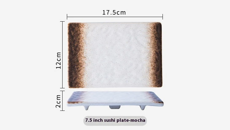 Household ceramic sushi plate, creative rectangular design for Western cuisine and Japanese dishes, perfect for home use — photo 11
