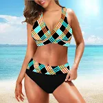 Women's Two Piece Swimsuit Slim Geometric Suit offers a sleek and stylish fit, perfect for the beach or pool. Comfortabl — photo 5