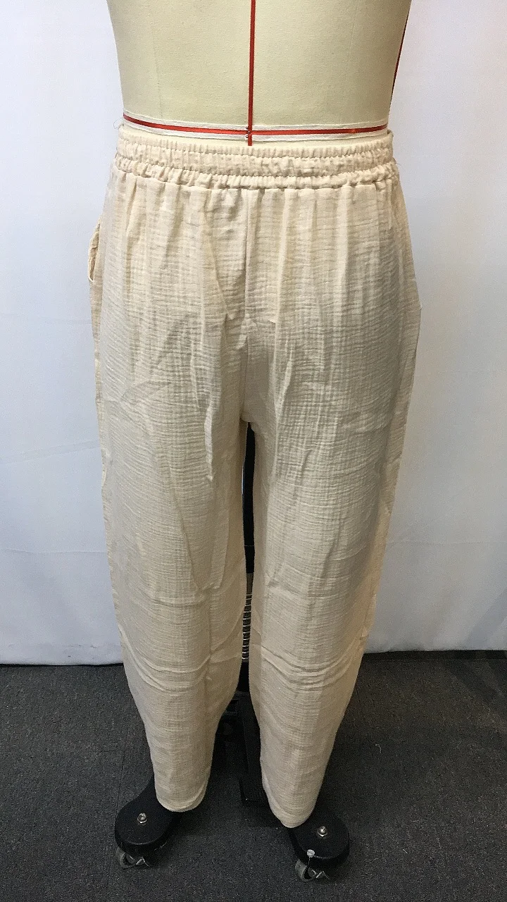 Heren Casual Zomerbroek Ademend Effen Kleur Met Trekkoord, Ideaal voor Vakantie, Comfortabele en Stijlvolle Broek — foto 7