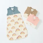 Saco de dormir para bebê dupla camada patchwork com gola alta e colete de gaze, ideal para noites tranquilas e seguras. — foto 7