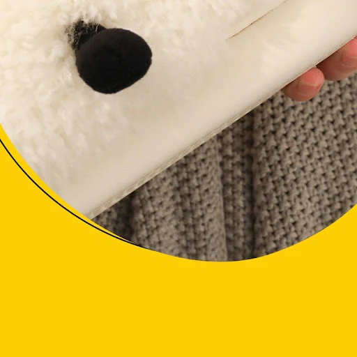 Title 6, Cute Lamb Cotton Slippers Female Winter Cozy an...