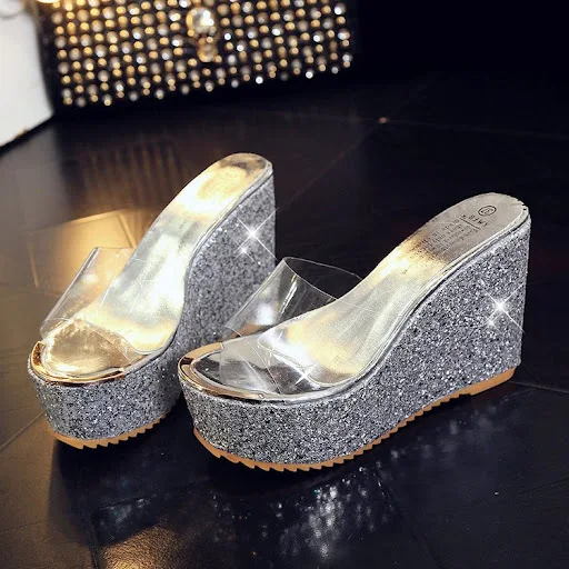 Title 6, Summer Hyper Heel Slippers for Women Thick Bott...