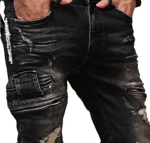 Title 3, Mens Vintage Distressed Denim Jeans Trousers C...
