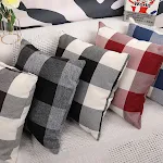 Capa de almofada xadrez para sofá em casa simples. Decore sua sala com esta capa macia e fácil de lavar. Perfeita para o seu lar. — foto 11