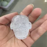 Crânio de cristal natural para meditação e cura, equilíbrio energético, conexão espiritual e decoração única para sua casa. — foto 12