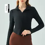 Women's Elastic Stand Collar Zipped Sports Coat. Comfortable and breathable, perfect for workouts, outdoor activities, a — photo 4