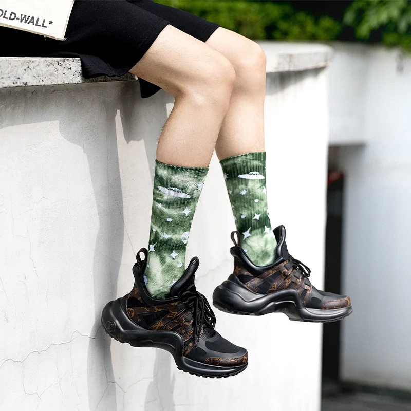 Title 6, Starry Skull Tie Dye Socks Unique Comfort and S...