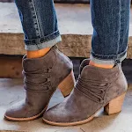 Botas de cano curto femininas com recorte em V retrô — foto 3