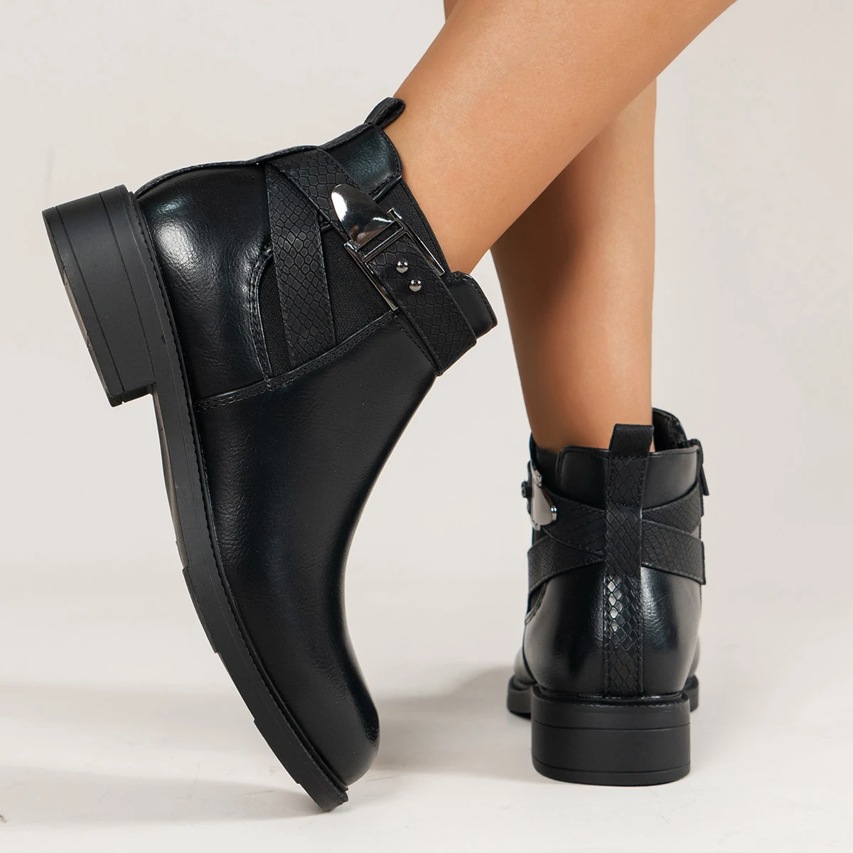 Title 2, Black Chelsea Boots Women Ankle Boots Side Zipp...