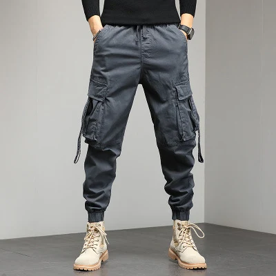 Men's Stretch Overalls Youth Casual Trousers – Comfortable and flexible overalls for young men, perfect for everyday wea — photo 4