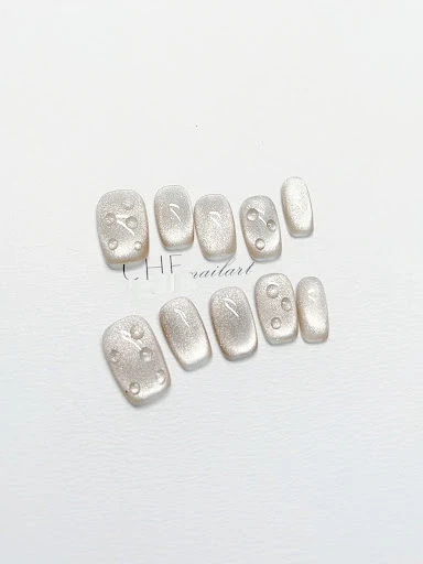 Title 6, Water Beads Hand-worn Nail Cat Eye Solid Color ...