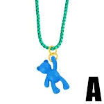 Corrente de suéter com pingente de urso fofo estilo europeu e americano, gotejamento colorido feminino, colar de clavícula moderno — foto 1