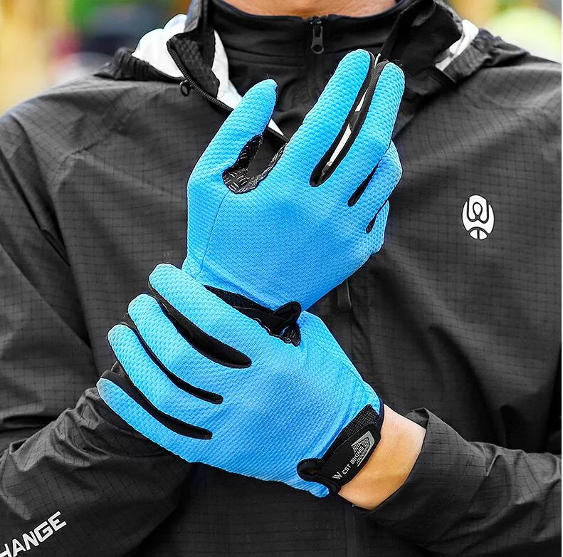 Bicycle Riding Long Finger Gloves with Shock Absorption, Non Slip, and Touch Screen for comfortable cycling and device u — photo 1