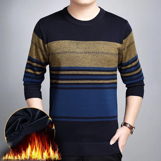 Title 1, Middle-aged mens long-sleeved t-shirt warm shirt