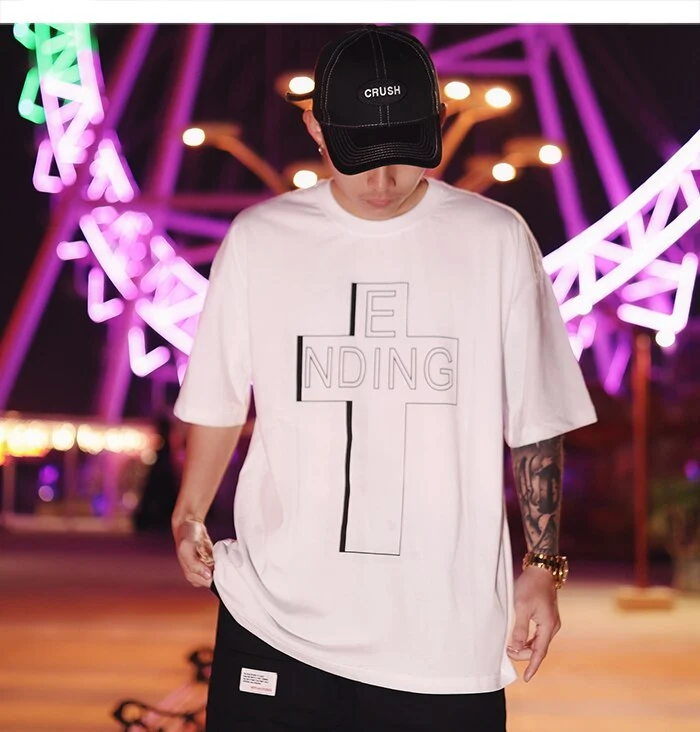 Title 2, Muški ulični hip hop labava majica