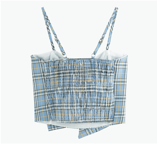 Title 3, Summer Womens Camisole Ribbon Plaid Top