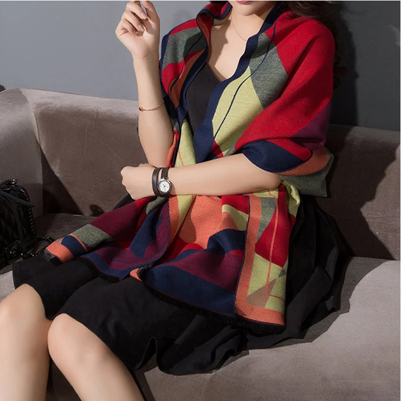 Title 18, Sciarpa da donna in cashmere jacquard double face