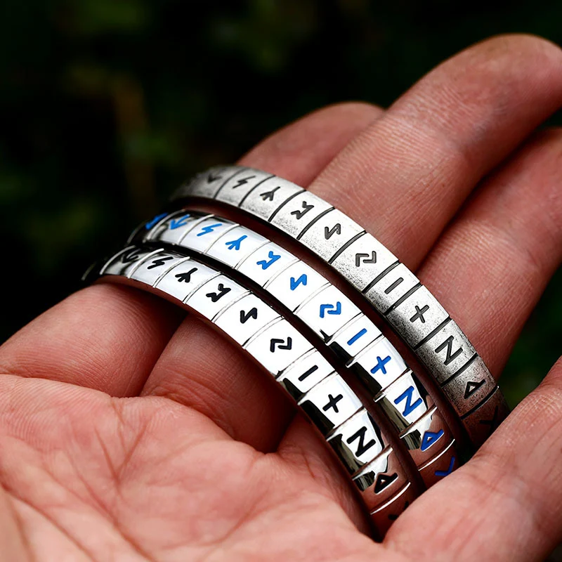 Title 4, Bracciale con alfabeto in acciaio inossidabile ...