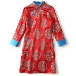 Vestido cheongsam feminino de brocado Design stand-up elegante Realça a silhueta Ideal para eventos especiais ou uma noite sofisticada — foto 4
