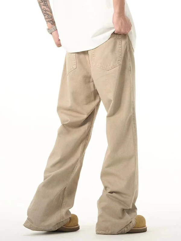 Khaki casual broek met losse, rechte pijpen. Basic design voor comfort en stijl. Ideaal voor dagelijks gebruik en een relaxte uitstraling. — foto 3