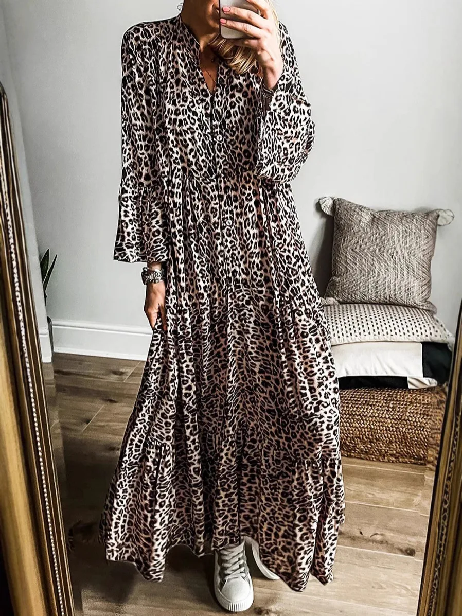 Title 7, European And American Leopard Print Long Women...