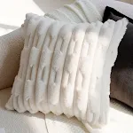 White Bamboo Plush Square