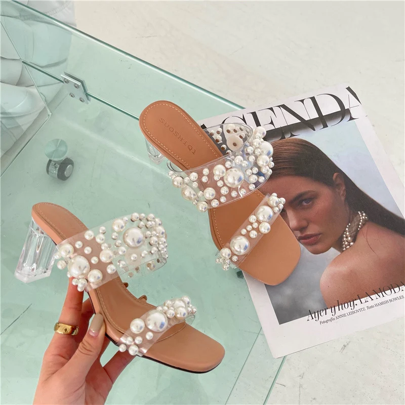 Women's White Pearl Flat Sandals Beach Wear Fairy Slippers All-match Korean Version Perfect for Summer Casual Outings Co — photo 3