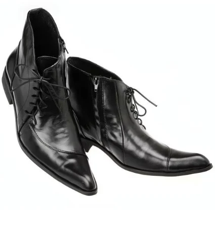 Title 7, Koreanische British Leder Herrenstiefel spitz M...