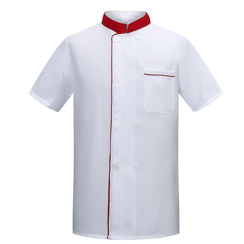 Summer Men's Chinese Chef Clothes Short Sleeve Breathable Kitchen Uniform Heat Resistant Workwear Restaurant Hotel Cook — photo 5
