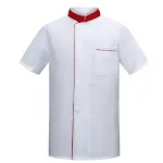 Summer Men's Chinese Chef Clothes Short Sleeve Breathable Kitchen Uniform Heat Resistant Workwear Restaurant Hotel Cook — photo 5