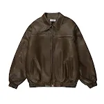 Men's Distressed Biker's Leather Jacket with Padded Lapel for Ultimate Style, Comfort and Protection. — photo 7