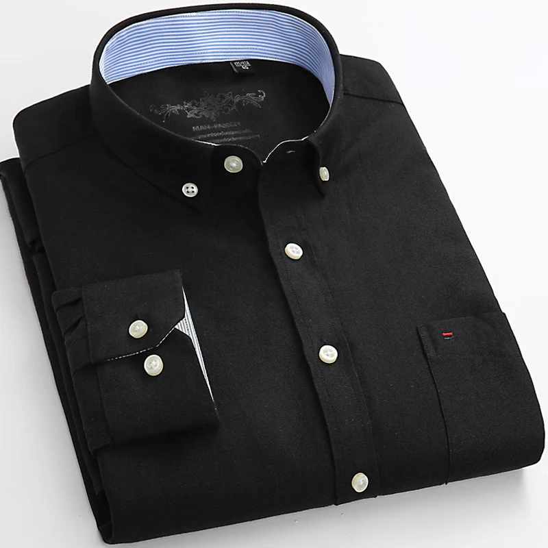 Title 16, Camisa casual Pure Color de algodão sem ferro. ...