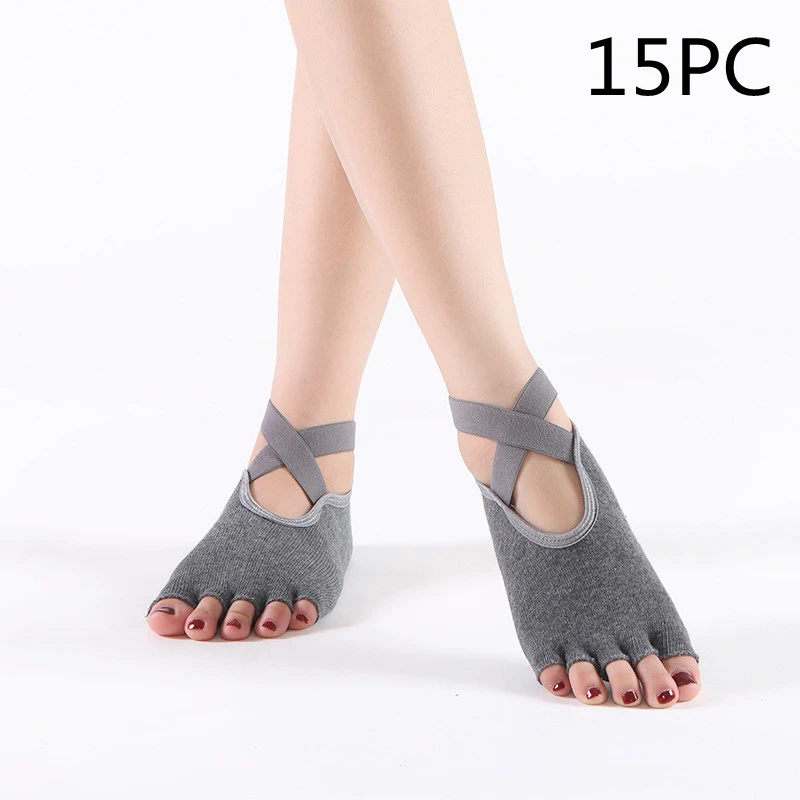 Women's Pure Cotton Five-finger Sports Non-slip Yoga Socks — photo 2