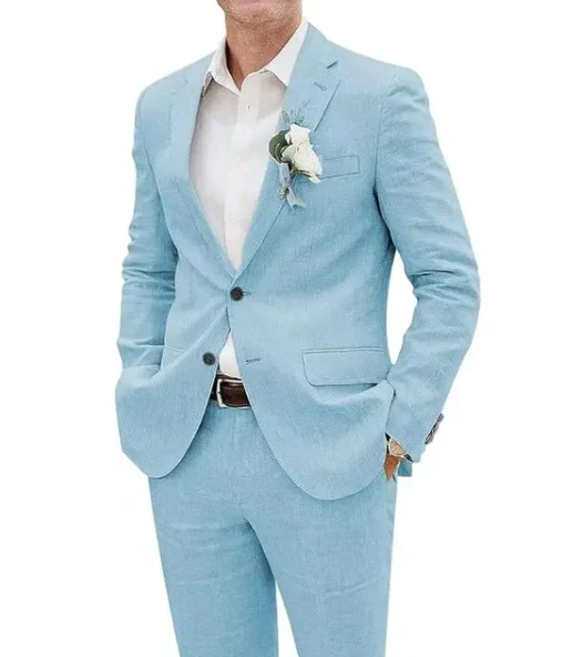 Terno Masculino Casual de Linho Slim Fit. Combine estilo e conforto com este traje elegante e fresco, perfeito para diversas ocasiões e um visual impecável. — foto 7