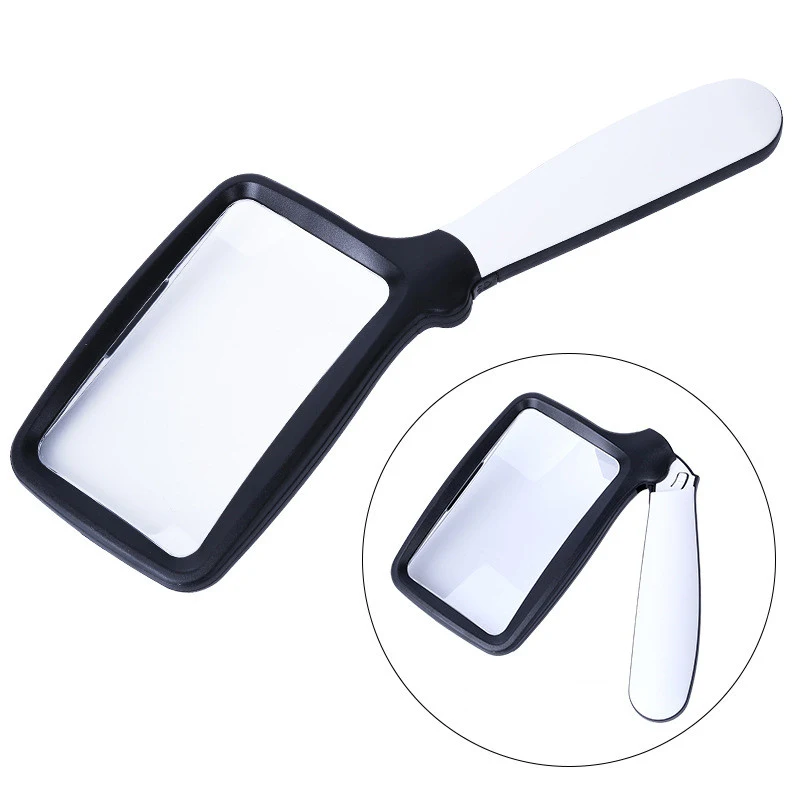 Title 1, Rectangular handheld folding magnifying glass w...