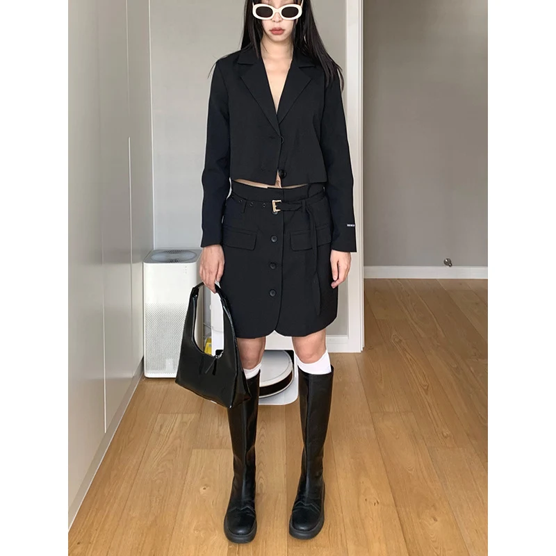 Women's Fashion Striped Solid Color Suit and Half Skirt Set Stylish and comfortable perfect for work or casual wear Vers — photo 5
