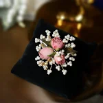 Broche de flor vintage para mulheres, elegante e delicado alfinete decorativo, corsage sofisticado para realçar seu look. — foto 1
