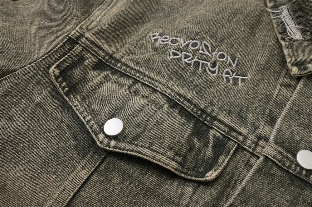 Men's Ripped Denim Short Jacket, a versatile wardrobe staple. Offers a casual and stylish look, comfortable for everyday — photo 15