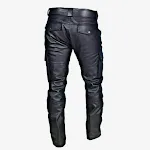 Pantalones de cuero casuales para hombre con correa de PU de color sólido – Estilo moderno y cómodo para el día a día. — foto 2