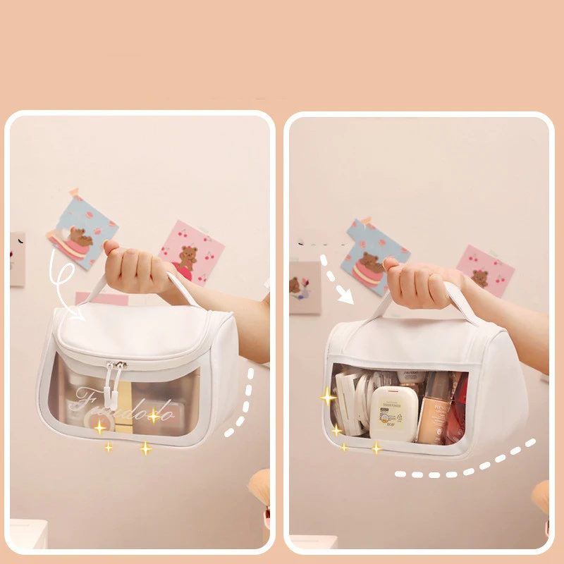 Bolsa de armazenamento de cosméticos à prova d'água multifuncional para viagens. Organize sua maquiagem de forma segura, prática e elegante. Leve tudo! — foto 4