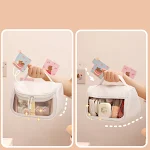 Bolsa de armazenamento de cosméticos à prova d'água multifuncional para viagens. Organize sua maquiagem de forma segura, prática e elegante. Leve tudo! — foto 4