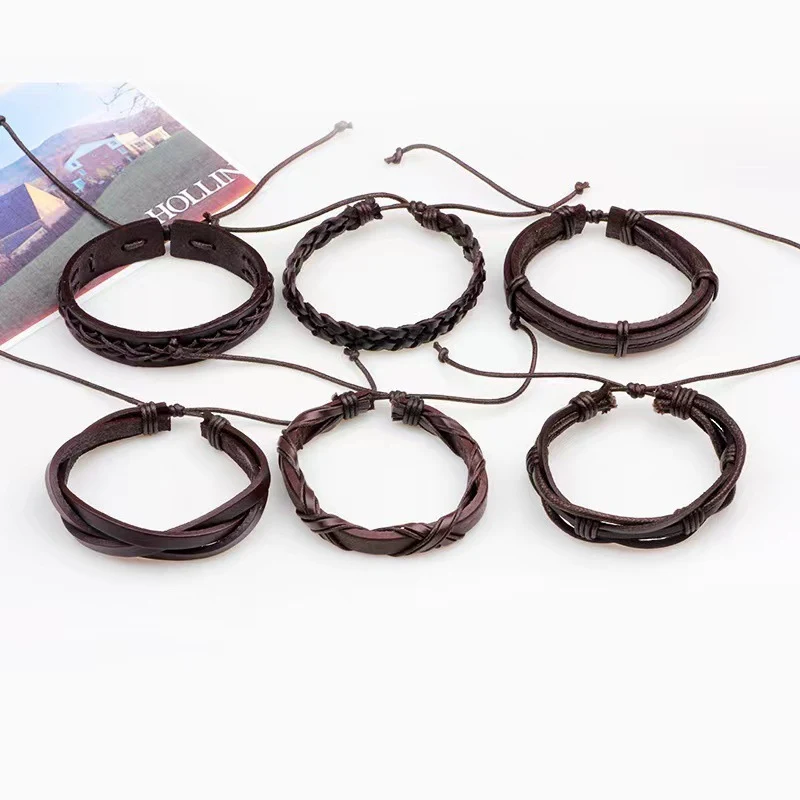 Pulseira vintage tecida multicamadas com seis peças. Adicione um toque boêmio e elegante ao seu visual. Perfeita para uso diário e especial. — foto 2