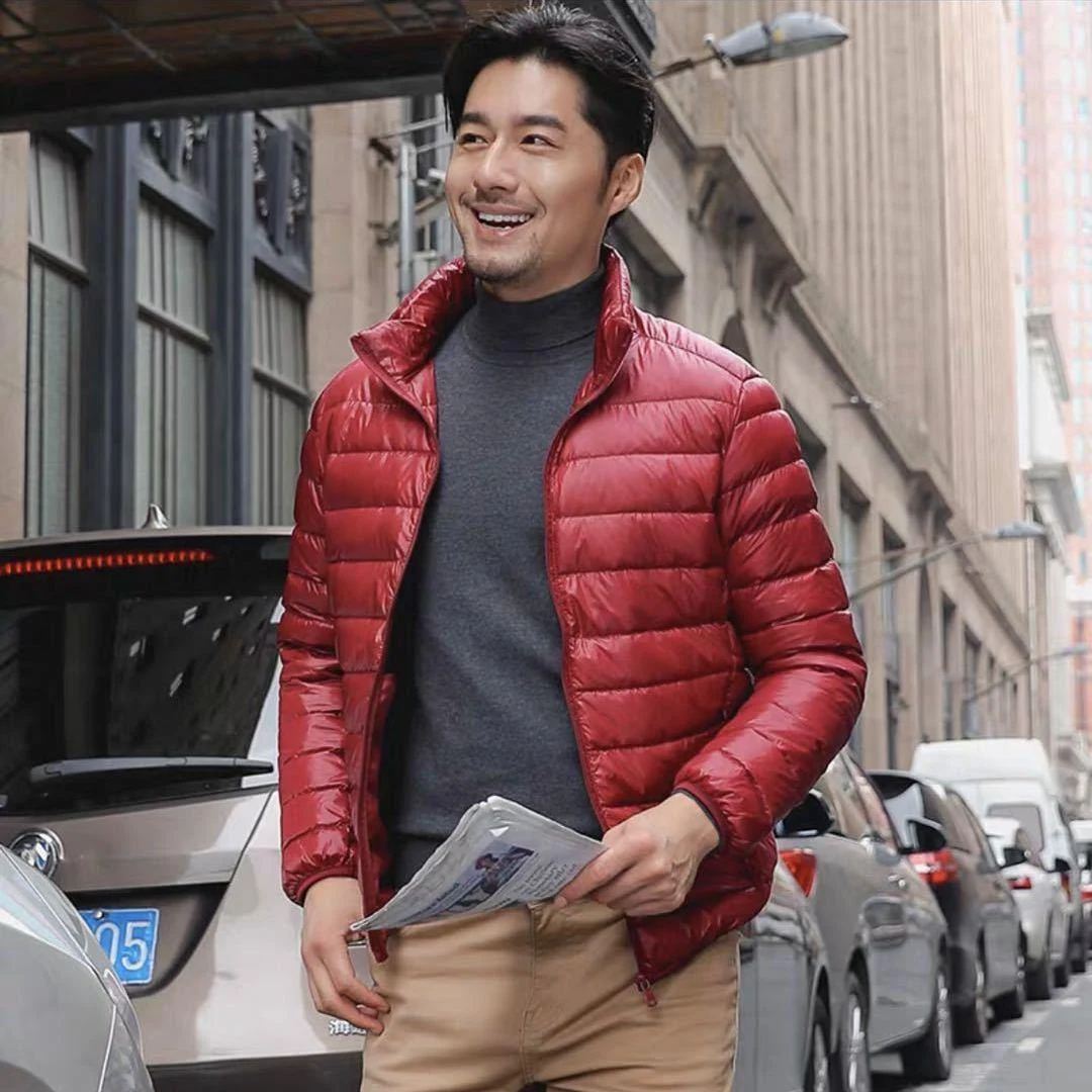 Title 3, Lightweight Down Jacket Mens Korean Style Slim...